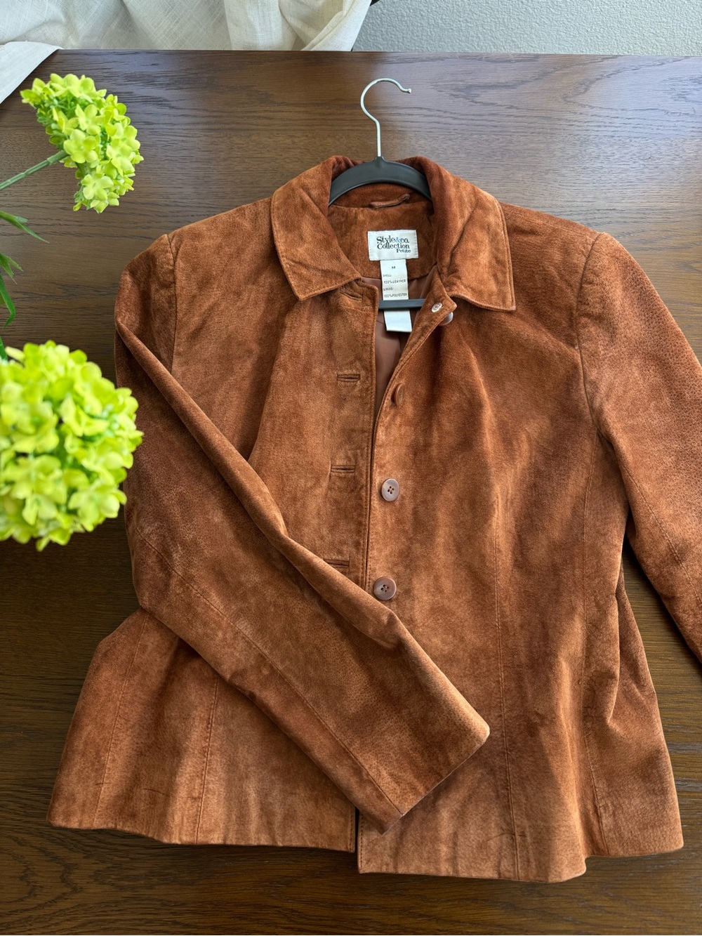 Y2K suede brown leather jacket